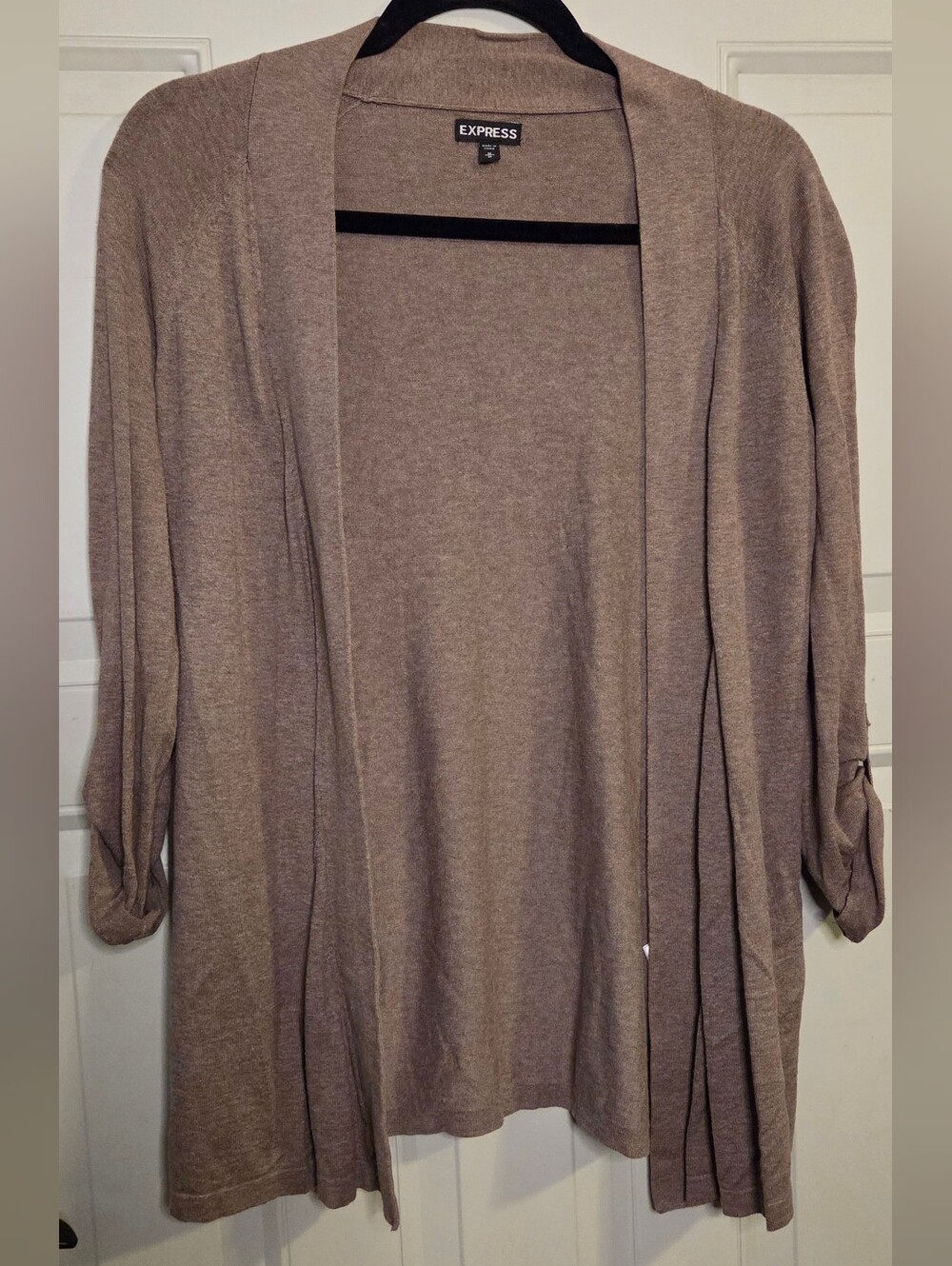 Express Open-Front Taupe Cardigan